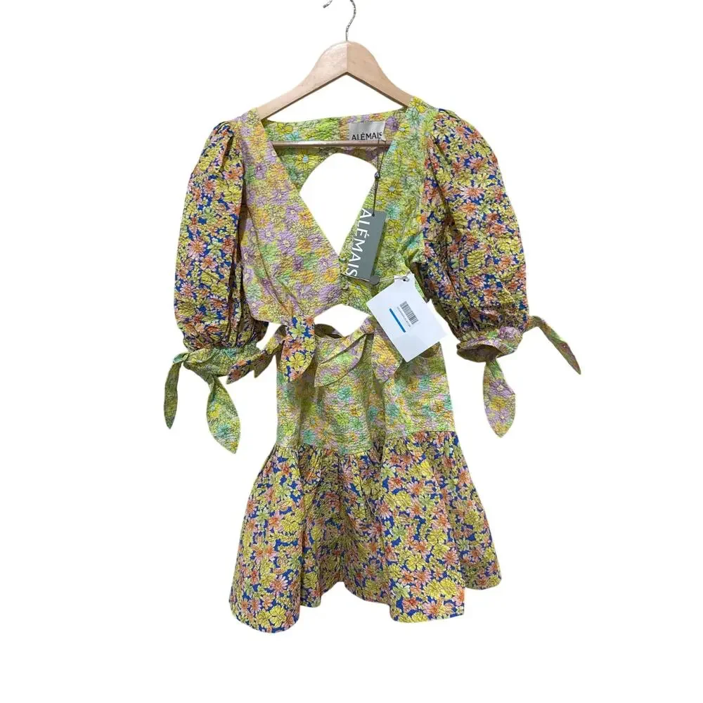 ALEMAIS Daisy‎ Spliced Mini Dress Size 6 - Picture 7 of 9
